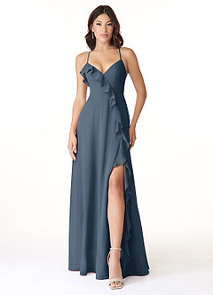 Azazie Tarni Bridesmaid Dresses Neptune A-Line Chiffon Dress image1