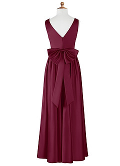 Azazie Hathaway Junior Vestido Amora de Cetim elástico de Linha A com Arco image7