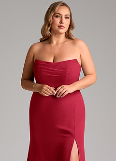 Azazie Saige Bridesmaid Dresses Scarlet A-Line Off the Shoulder Chiffon Convertible Dress image11