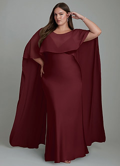 Azazie Stefania Bridesmaid Dresses Cabernet A-Line Stretch Satin Dress image7