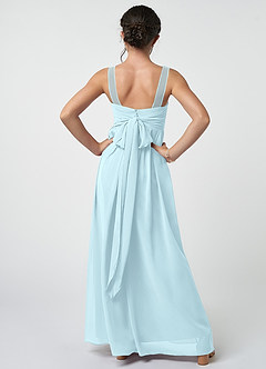 Azazie Kora Junior Cloud Blue A-Line Pleated Chiffon Dress image2