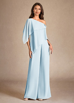 Azazie Halima Mother of the Bride Dresses Sky Blue Jumpsuit/Pantsuit Side Slit Chiffon Dress image5