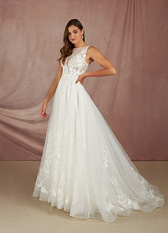 Azazie Sedona Wedding Dresses Ball-Gown Tulle Chapel Train Dress image3