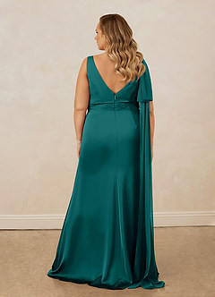 Christian Siriano Bridal for Azazie 1011 Bridesmaid Dresses Peacock Mermaid Bow Stretch Satin Dress image19