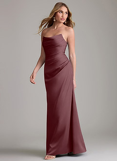 Azazie Lucille Vestidos de damas de honor Vestido de Sangrado de Satén Elástico de Corte Sirena Convertible con Sin tirantes image3