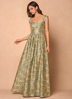 Runa Green Brown Maxi Dress image3