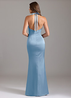 Azazie Valerie Suknie dla druhen Syrena Pofałdowany Satyna elastyczna Do ziemi Sukienka image2