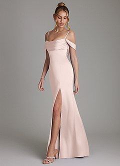 Azazie Nira Abiti da Damigella Abito Sirena in Raso Elasticizzato Corsetto Rosa Rossore image7