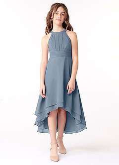 Azazie Linna Junior Twilight A-Line Pleated Chiffon Dress image1