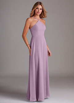 Azazie Bailey Bridesmaid Dresses Wisteria A-Line Halter Side Slit Chiffon Dress image6