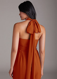Azazie Lamara Bridesmaid Dresses Paprika Off the Shoulder Chiffon Convertible Jumpsuit image10