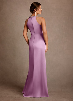 Azazie Lawrence Mother of the Bride Dresses Wisteria A-Line Pleated Stretch Satin Dress image3