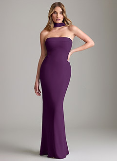 Azazie Lusinda Suknie dla druhen Syrena Zza ramienia Szyfon Do ziemi Sukienka image1