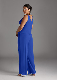 Azazie Frances Mère de la mariée Robes Robe Combinaison/Tailleur Pantalon en Maille Découpé Bleu Roi image13