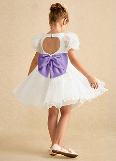 Azazie Debbie vestidos de niña de las flores Vestido de Marfil Tahití de Organza de Princesa con Escote de Corazón image6