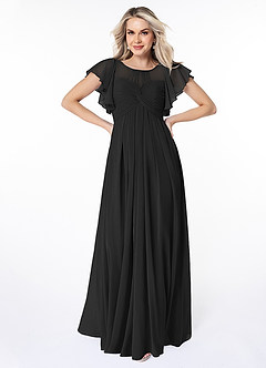 Azazie Lily At-home Try On Dresses Empire Pleated Chiffon Floor-Length Dress image1