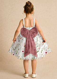 Azazie Peppa Flower Girl Dresses Ivory Amethyst A-Line Sweetheart Neckline Tulle Dress image2