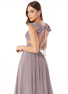 Azazie Kasia Bridesmaid Dresses Dusk A-Line Ruched Chiffon Dress image6
