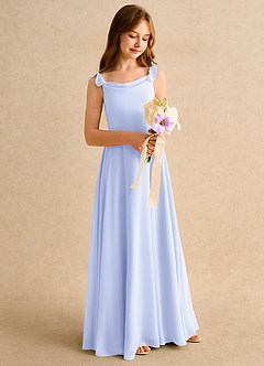 Azazie Puppy Girls Formal Flower Girl Dresses Lavender A-Line Pleated Chiffon Dress image1