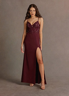Amber Wine Key Hole Gown image1