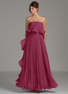 Azazie Alexia Bridesmaid Dresses Mulberry A-Line Ruched Chiffon Dress image6