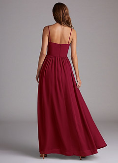 Azazie Calianna Bridesmaid Dresses Burgundy A-Line Off the Shoulder Chiffon Convertible Dress image5