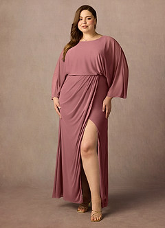Azazie Ysabella Mother of the Bride Dresses Desert Rose Mermaid Pleated Mesh Dress image1