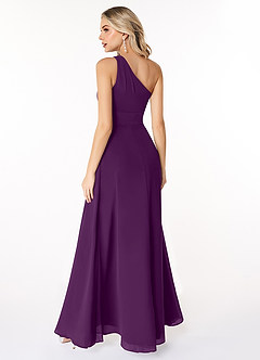 Azazie Dallas Brautjungfernkleider A-Linie One-Shoulder Chiffon Kleid Traube image2