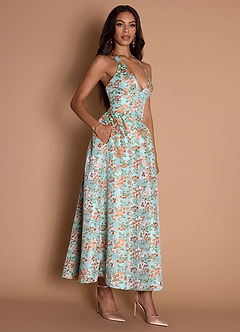 Maxi jurk Lara Sky Blue Floral image5
