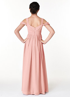 Azazie Lianne Junior Rosette A-Line Off the Shoulder Chiffon Dress image2