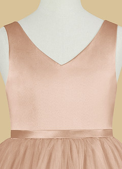 Azazie Marybell Flower Girl Dresses English Rose A-Line Bow Tulle Dress image8