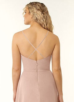 Azazie Naeem Bridesmaid Dresses English Rose A-Line V-Neck Ruffle Chiffon Dress image5