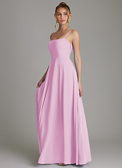 Azazie Elita Brudepigekjoler En streg Plisseret Chiffon Gulv-længde Kjole image5