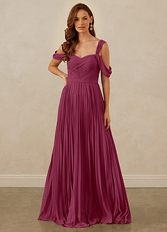 Christian Siriano Bridal for Azazie 1013 Bridesmaid Dresses Mulberry A-Line Off the Shoulder Chiffon Dress image8