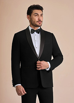 front Winston Schwarz Smokingjacke mit Schalkragen