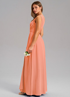 Azazie Phaedra Bridesmaid Dresses Sunset A-Line One Shoulder Chiffon Dress image6