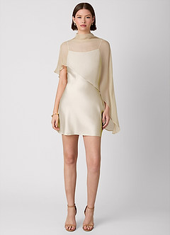 Crystle White Alabaster 100% Washable Silk Mini Dress image2