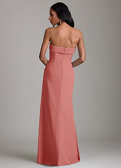 Azazie Aretha Bridesmaid Dresses Antique Rose A-Line Strapless Chiffon Dress image2