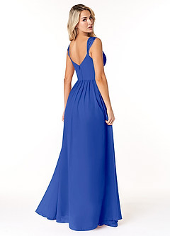 Azazie Cleobella Brautjungfernkleider A-Linie Herzchen Spitze Chiffon Kleid Königsblau image5
