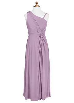 Azazie Brooke Junior Abito A-Line in Maglia Plissettato Glicine image5