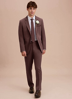 front Ethan Espresso Refined Weave Suit