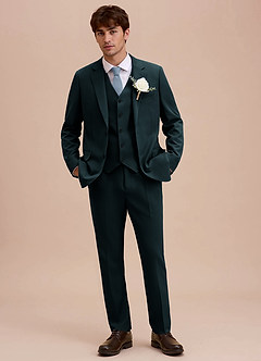 front Ethan Navy Blue Refined Weave 3-piece Suit