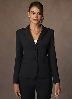 Victoria Black Refined Weave Blazer