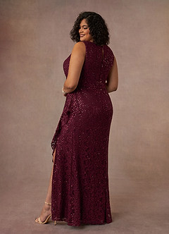 Azazie Eleanora Mother of the Bride Dresses Cabernet Sheath Sequins Lace Dress image11