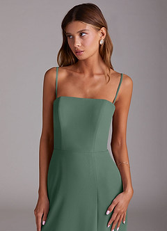 Azazie Wren Bridesmaid Dresses Eucalyptus A-Line Side Slit Chiffon Convertible Dress image6