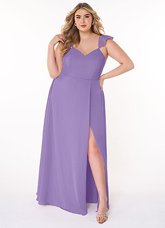 Azazie Everett Bridesmaid Dresses Tahiti A-Line V-neck Ruched Chiffon Dress image6