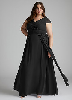 Azazie Organa Final Sale Desert Rose A-Line Pleated Chiffon Dress image7