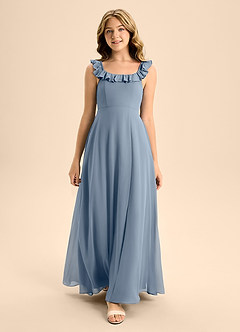 Azazie Callie Junior Twilight A-Line Ruched Chiffon Dress image4