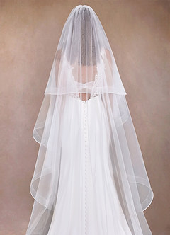 front Richelle Chapel Length Veil With Blusher