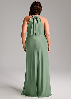 Azazie Doretta Bridesmaid Dresses Matcha Mermaid Pleated Stretch Satin Dress image10